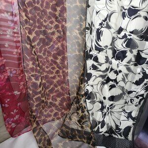 Lot of 5 sheer scarves-all rectangular-no silk- no tags